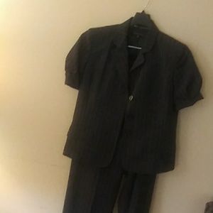 Pinstriped pant suit